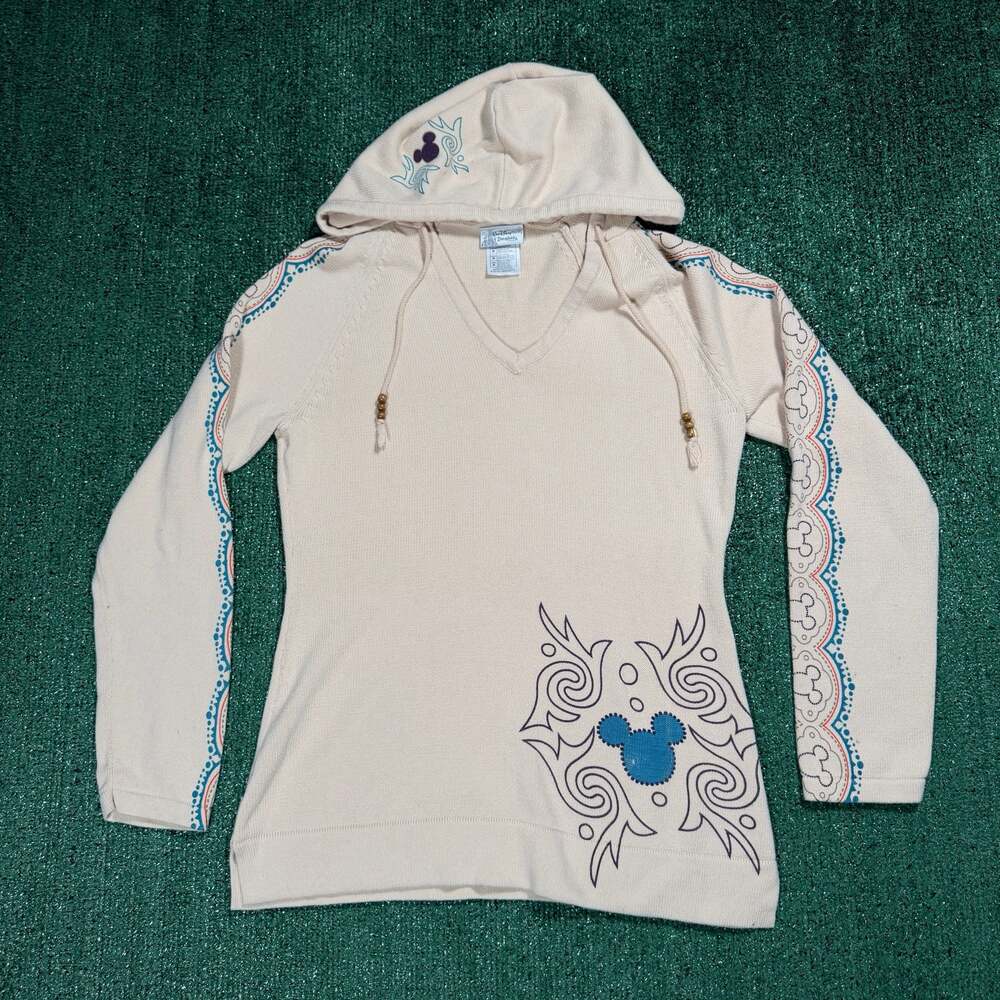 Disney Parks Ink And Paint Tribal Pattern Full Zip Hoodie Sweatshirt Women Small